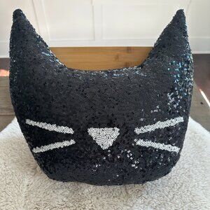 GUC - Pottery Barn Teen Emily & Meritt Sequin Cat Pillow